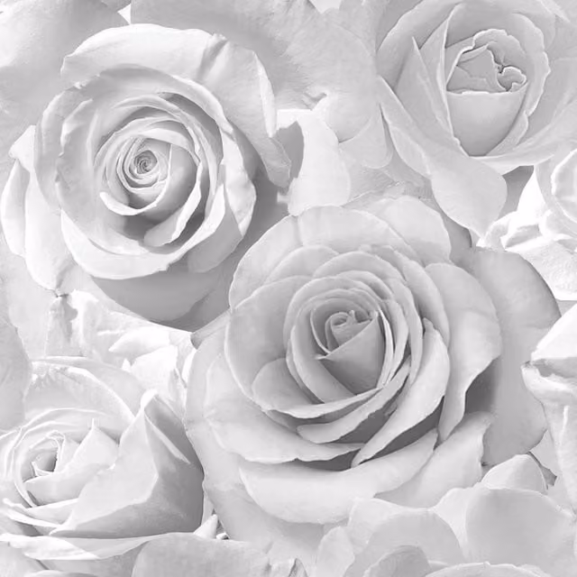 Muriva Madison Rose Glitter Floral Botanical Wallpaper in Light Grey