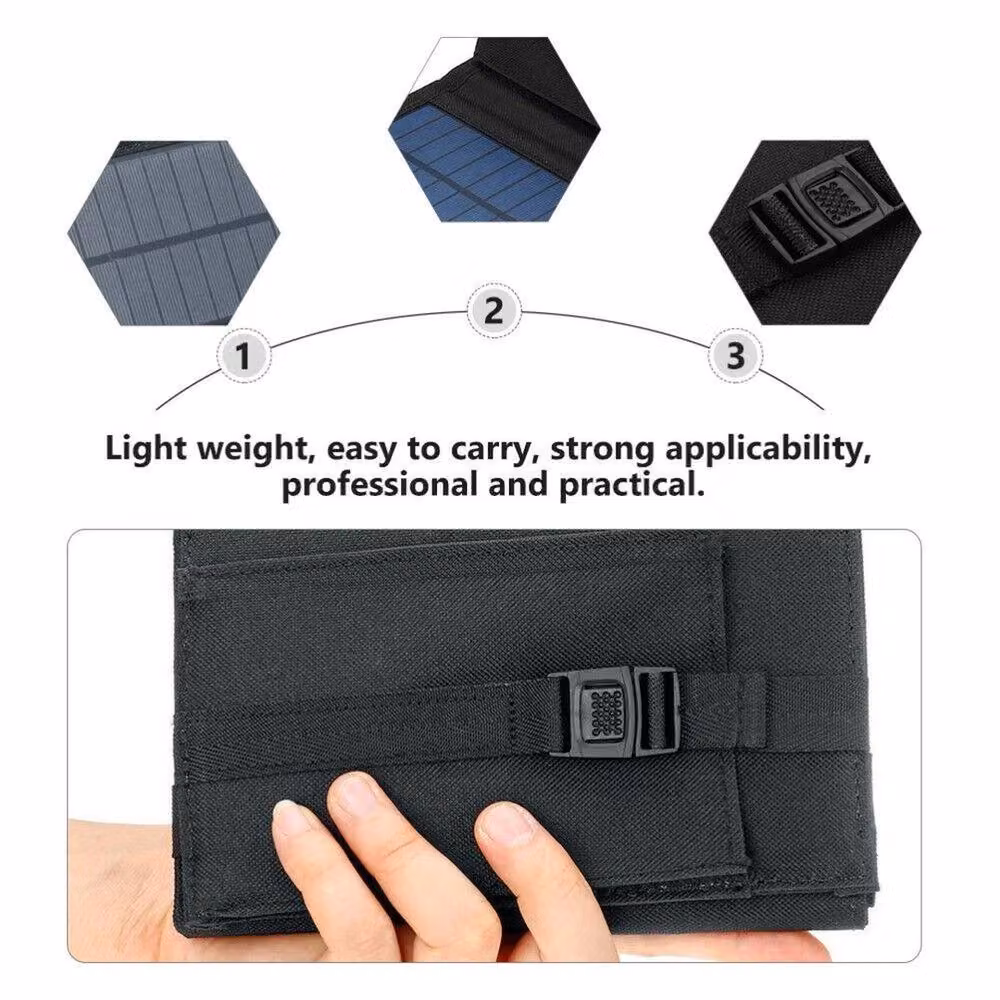 EONLION Portable Foldable Solar Panel Pocket in Black, W: 100 cm, H: 200 cm – 2