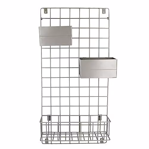 KitchenCraft Living Nostalgia Wall Mounted Metal Kitchen Organiser with Shelf, Grey, W/D/H: 39 x 8 x 13 cm