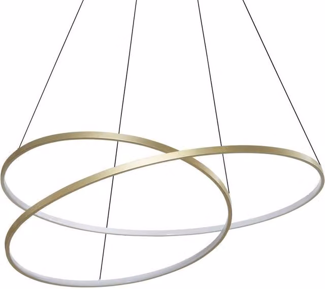 Netlighting Oz Integrated LED Pendant Ceiling Light in Gold/Brass, 8300lm, 3000K Warm White