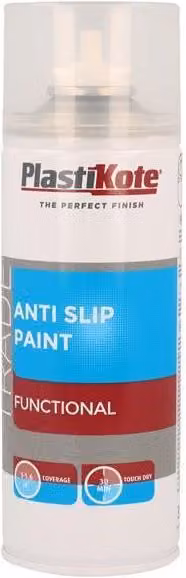 Plastikote Trade Anti-Slip Spray Paint, Clear Matt Synthetic Resin, 400 ml