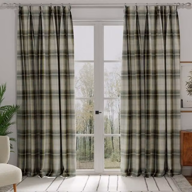 Terrys Balmoral Made to Measure Opaque Fabric Panel Curtain in Grey