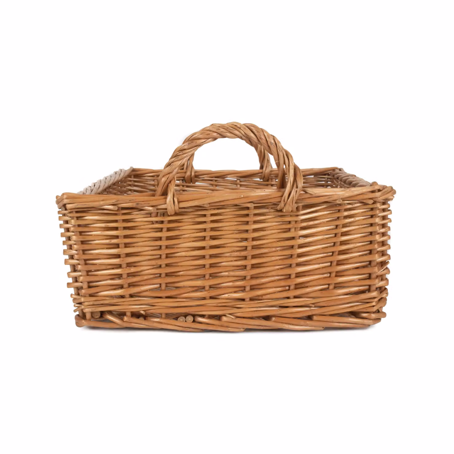 Red Hamper Rectangular Wicker Display Basket in Brown and Red – 2