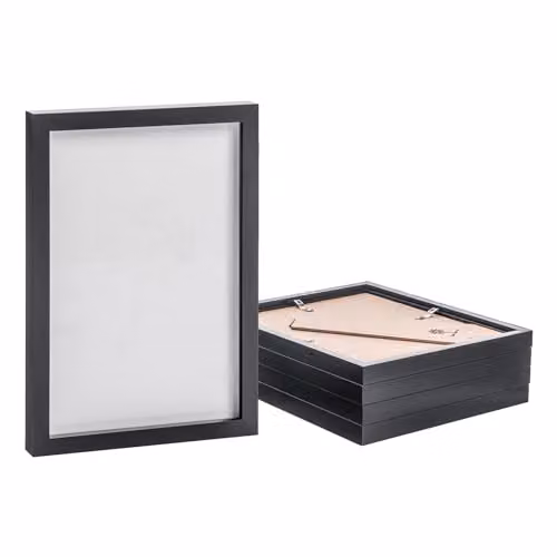 Nicola Spring Minimalist Rectangular A4 Photo Frame, Black, Pack of 5