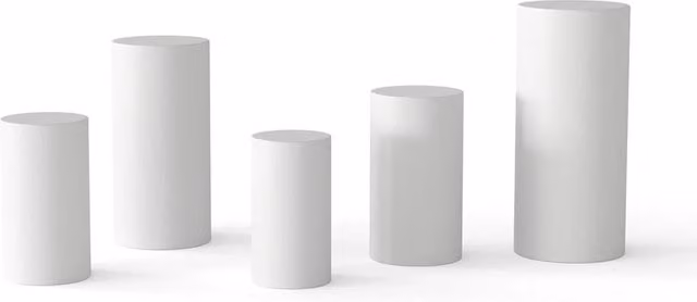FLAVORA White 5-Piece Round Cylinder Cake Display Stand Set – 1