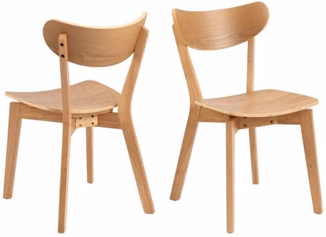 Chilli Seating Roxby Scandinavian Wood Dining Chairs, Set of 2, Brown