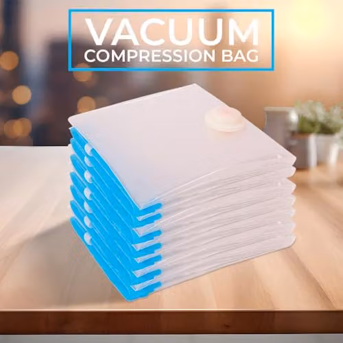 Alivio 8 Piece Waterproof Vacuum Storage Space Saving Bags with Double Zip in White, W: 70 cm x D: 50 cm – 3