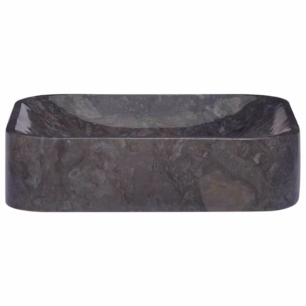 Berkfield Black Marble Square Home Sink W/D/H: 40 x 40 x 10 cm – 2