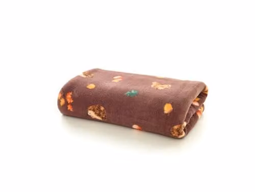 Deyongs Hogging It Woodland Print Fleece Throw Blanket, Wine, W/D/H: 140 x 180 cm