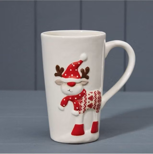 KDMD White Christmas Mug for Adults, Height: 15 cm