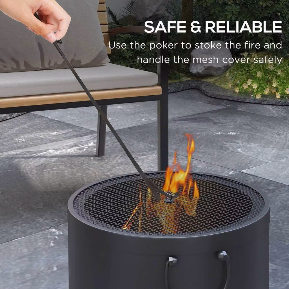 EONLION Smokeless Portable Wood Burning Fire Pit and Fire Bowl in Black, Diameter: 100 cm – 3