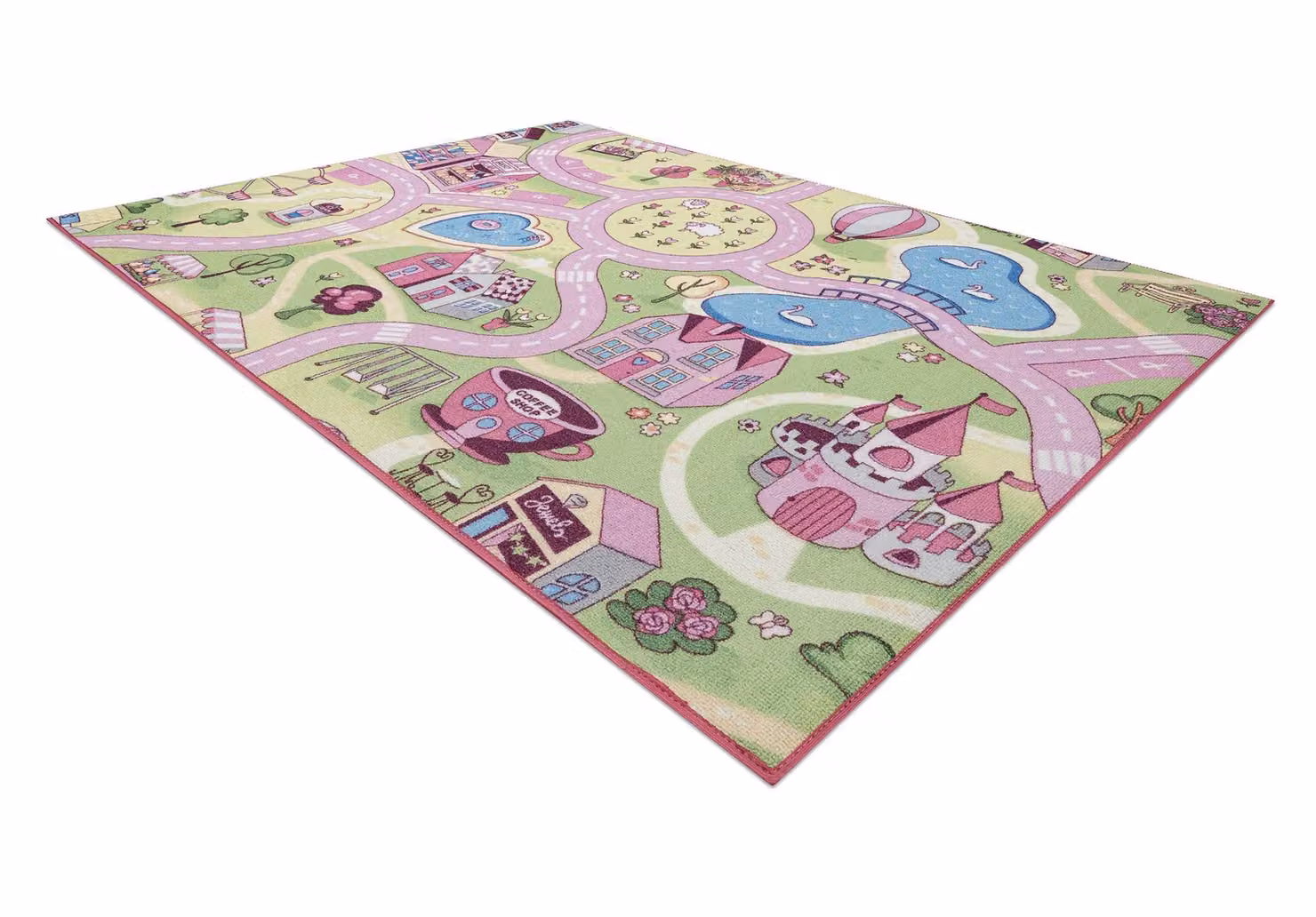 RugsX Rebel Roads Pink Kids Motif Rug, W: 95 cm x L: 133 cm – 2