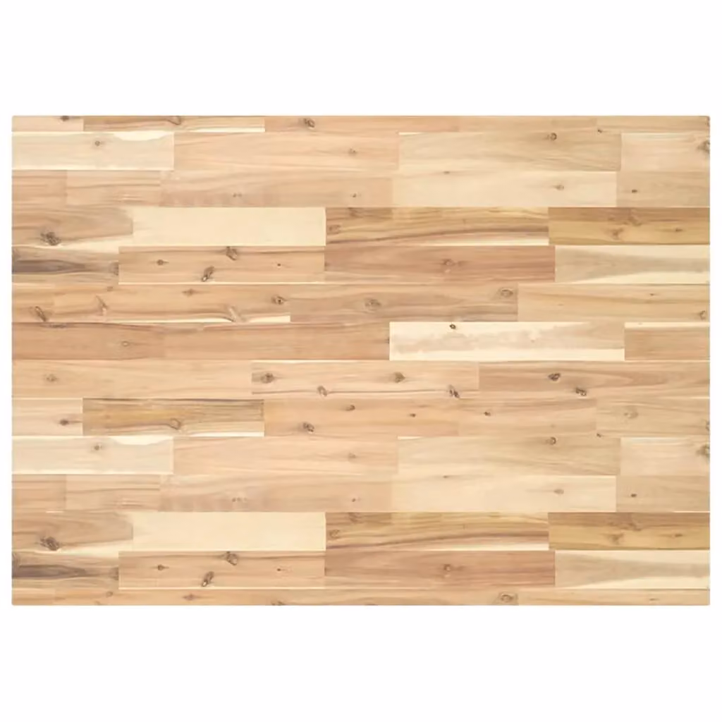 Berkfield Home Rectangular Table Top in Brown Solid Acacia Wood, W: 80 cm, D: 70 cm, H: 4 cm