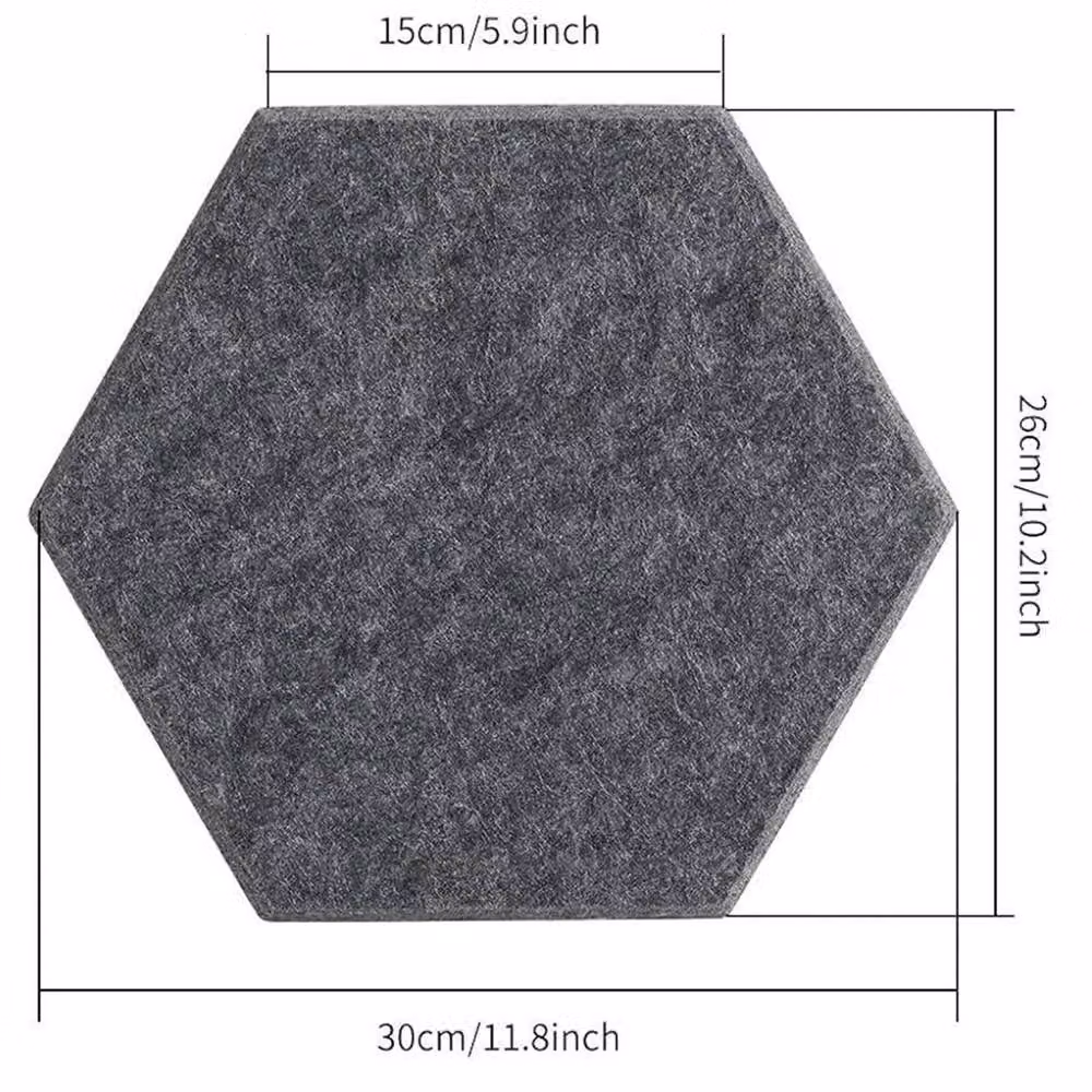 NESTLUNE 12-Piece Hexagon Self-Adhesive Acoustic Wall Panels in Grey – 2