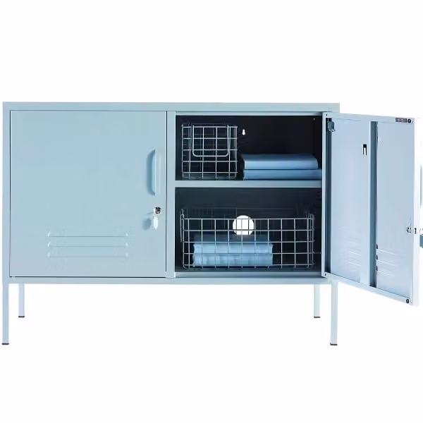 Mustard Made The Lowdown Freestanding Metal Storage Locker in Blue, H 72 cm x W 40 cm x D 40 cm – 1