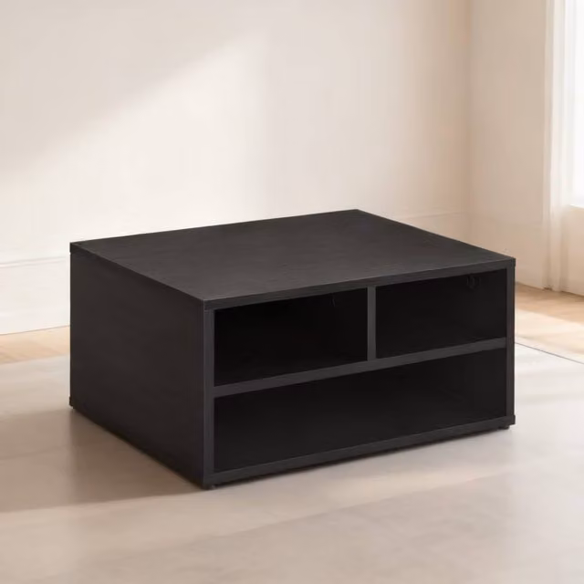ERGOVEXA Three-Compartment Printer Storage Cabinet in Black, W/D/H: 47.0 x 40.0 x 22.5 cm
