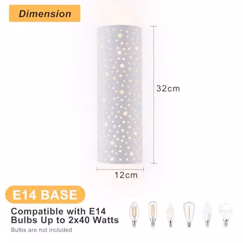 Harper Living White Ceramic Cylinder Wall Light with Up and Down Lighting – 2