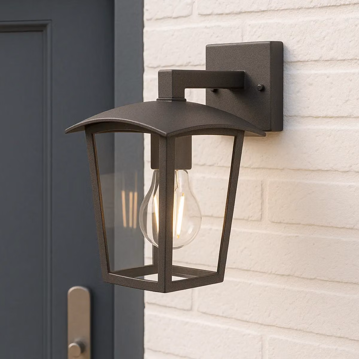 CGC Lighting Ally Black E27 Outdoor Wall Lantern with Transparent Diffuser IP54 – 5
