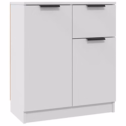 vidaXL Minimalist White Sideboard in Matt MDF, W/D/H: 60 x 30 x 70 cm