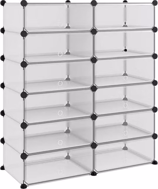Berkfield Home Transparent Shoe Rack, W/D/H: 94.5 x 36.5 x 106 cm