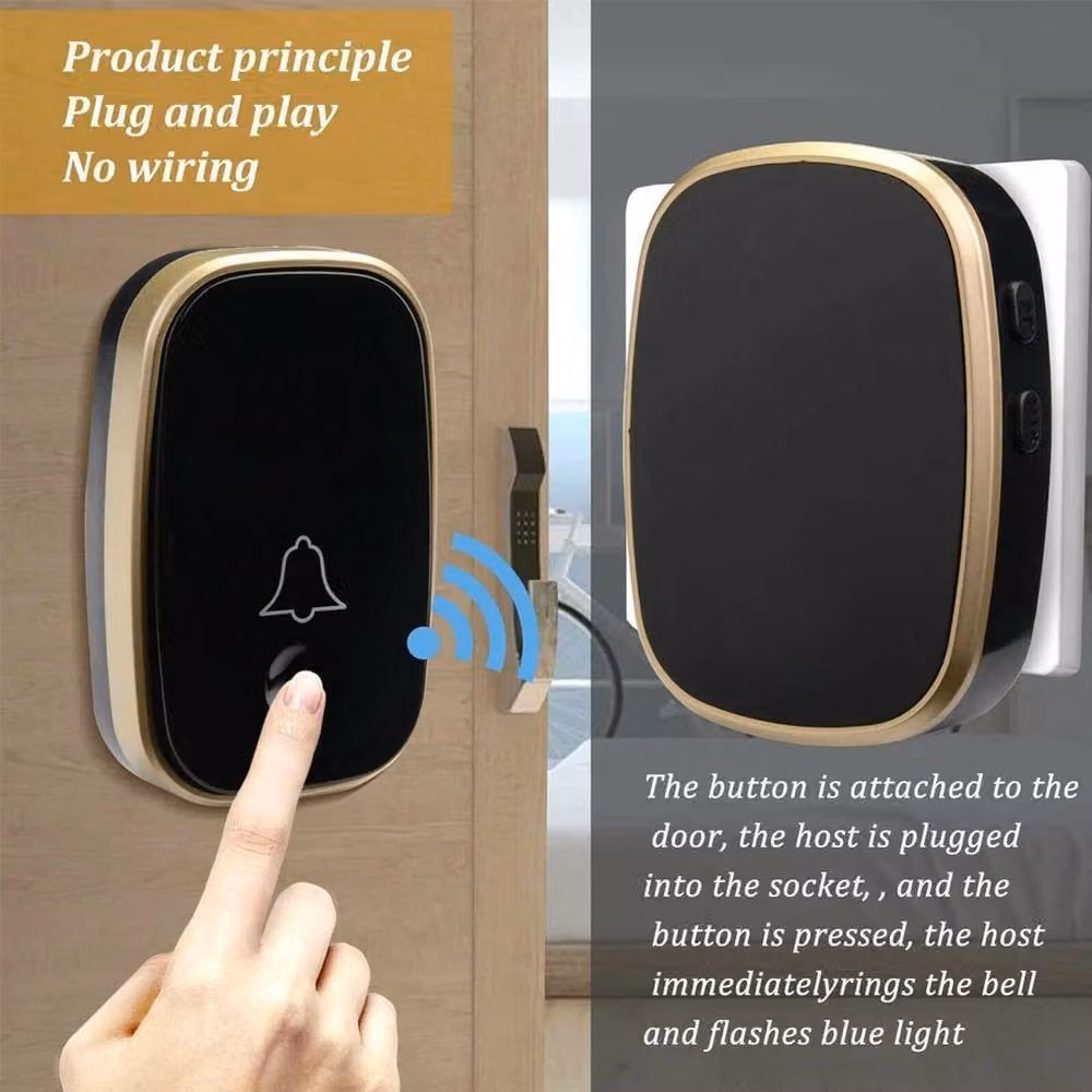 KORVIXA Waterproof Doorbell with 1000FT Range in Black – 3