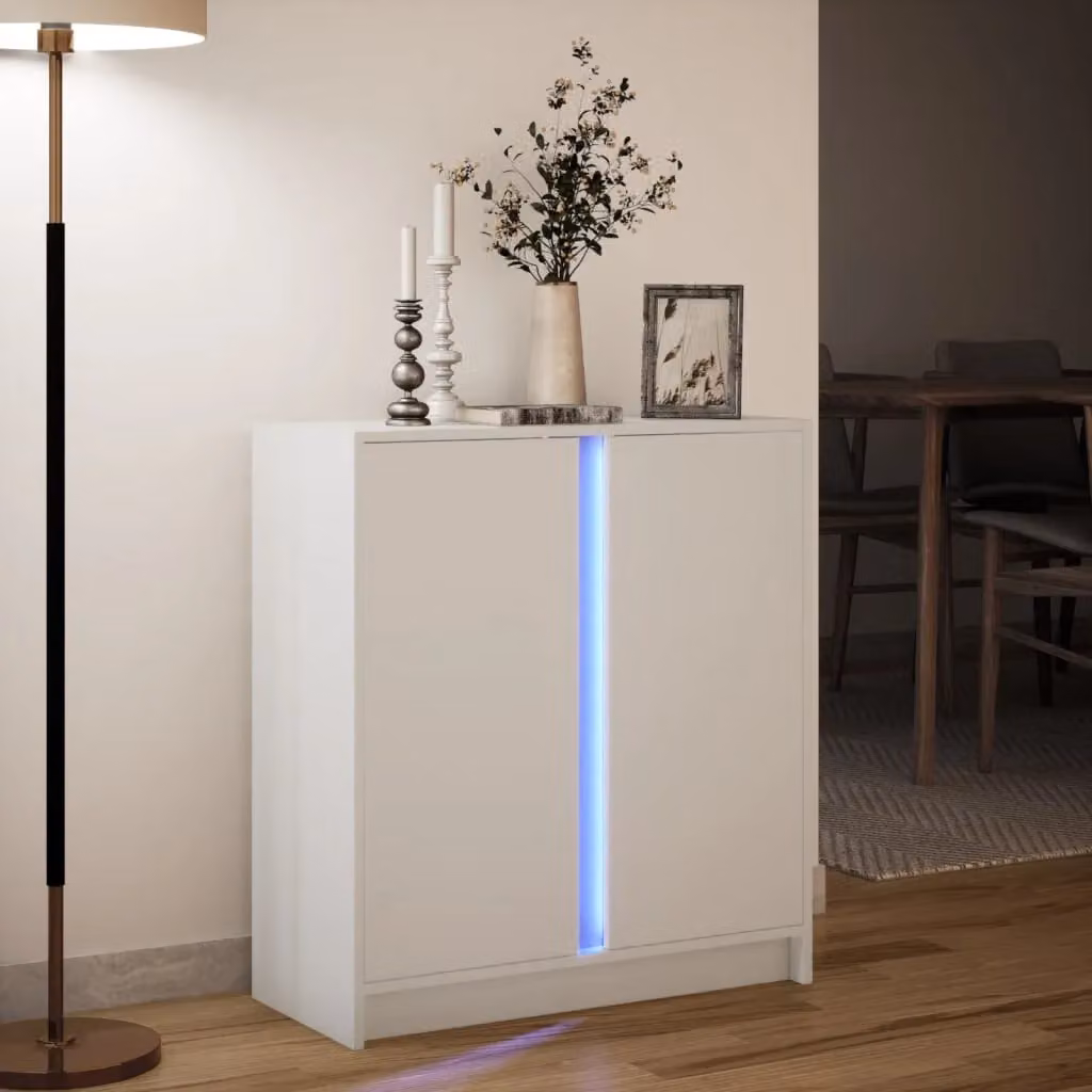 Berkfield Home Modern White Sideboard with Integrated LED Lighting, W/D/H: 77 x 34 x 85 cm – 2