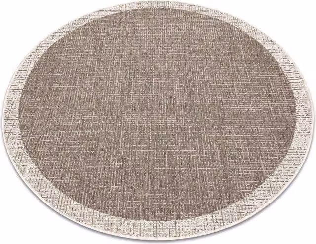 RugsX Floorlux Modern Round Rug in Brown, Diameter: 120 cm