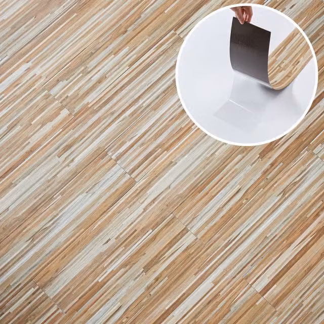 Novecrafto Self Adhesive Wood Effect Vinyl Floor Planks in Brown