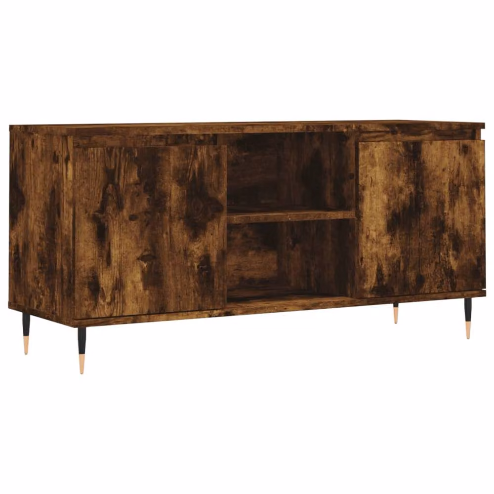 Berkfield Home Smoked Oak TV Cabinet in Brown, W/D/H: 104 x 35 x 50 cm – 3