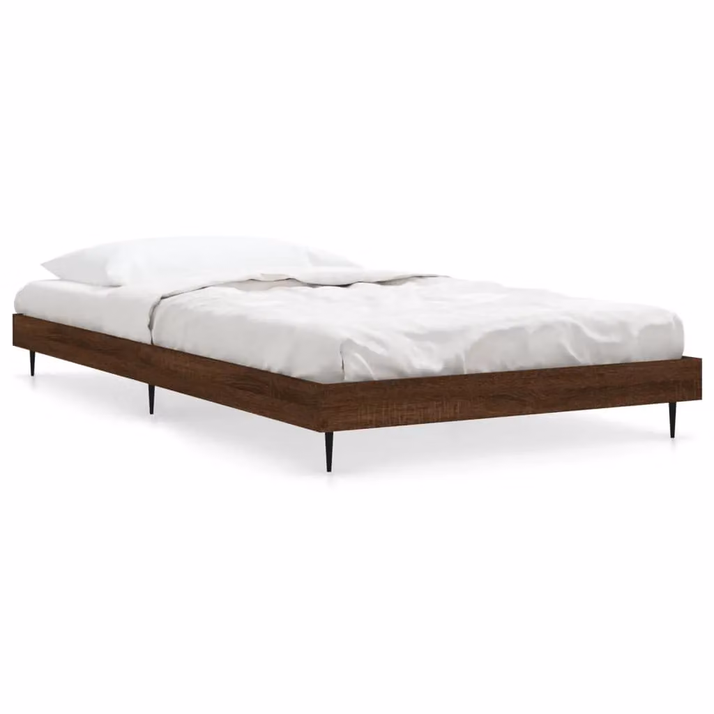 Berkfield Home Bed Frame in Brown Oak, W/D/H: 100 x 200 cm, Engineered Wood – 2