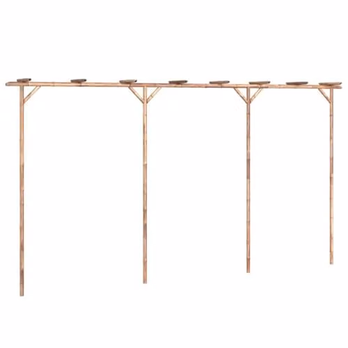 vidaXL Bamboo Pergola in Brown, W/D/H: 385 x 40 x 205 cm