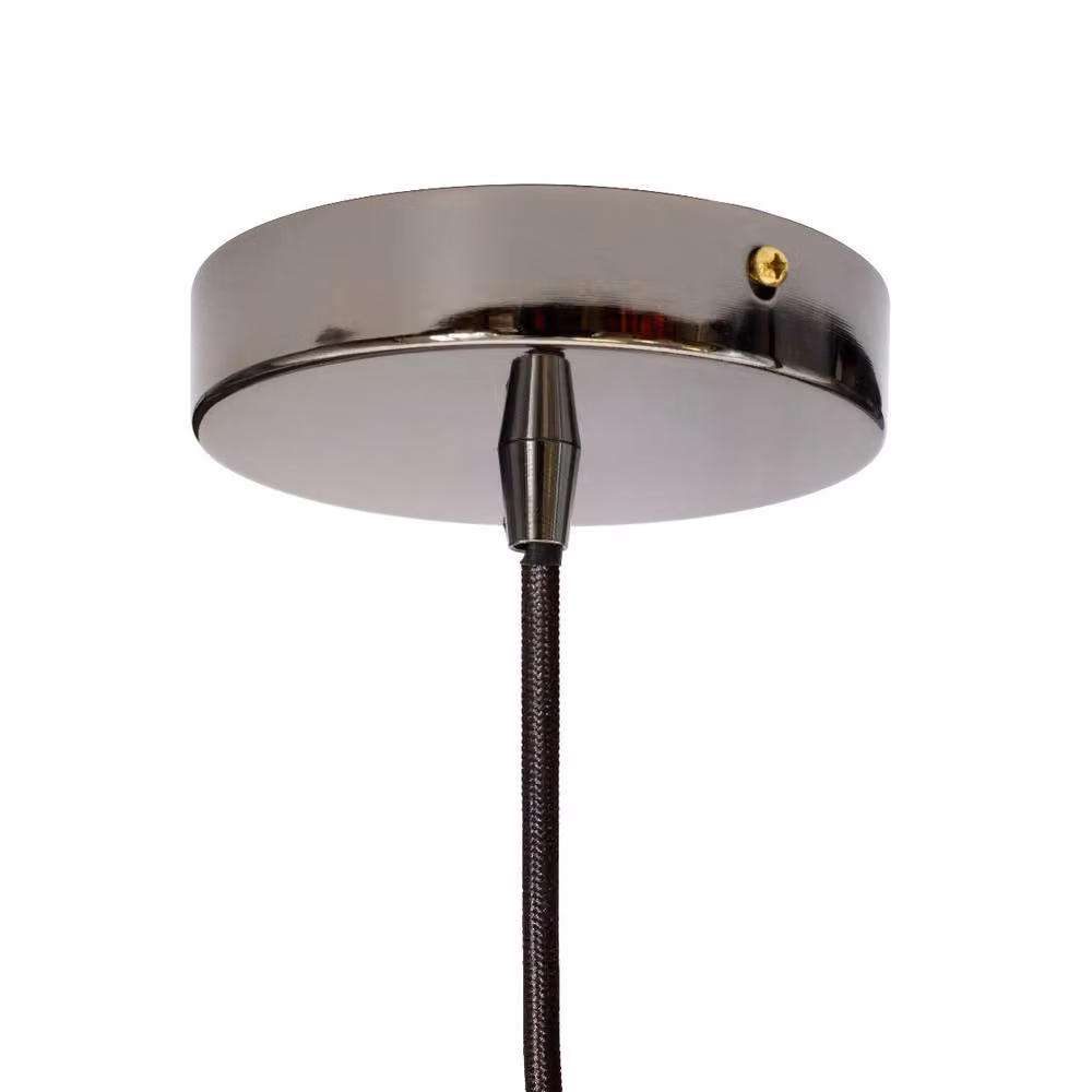 SE Home Worcester Pendant Light in French Grey and Black Nickel with Round Metal Dome – 2