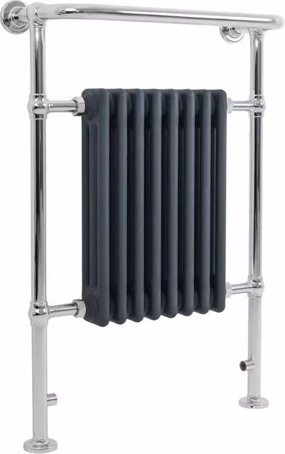 Monstershop Traditional Steel Heated Towel Rail Radiator in Anthracite Grey, W/H: 95 x 66 cm – 1