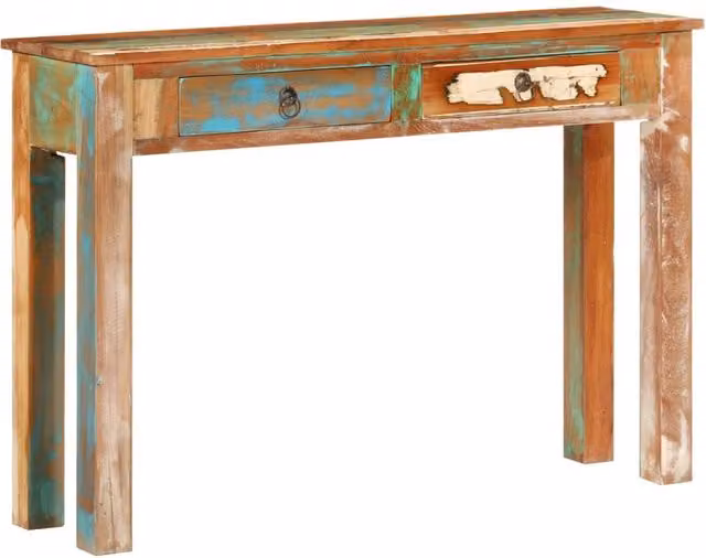 Berkfield Home Reclaimed Solid Wood Console Table in Brown, W/D/H: 110 x 30 x 75 cm – 1