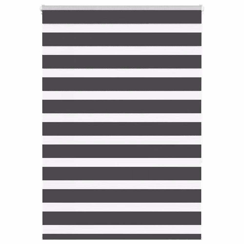 Berkfield Home Elegant Zebra Blind in Black Polyester, W: 105 cm, H: 150 cm – 1