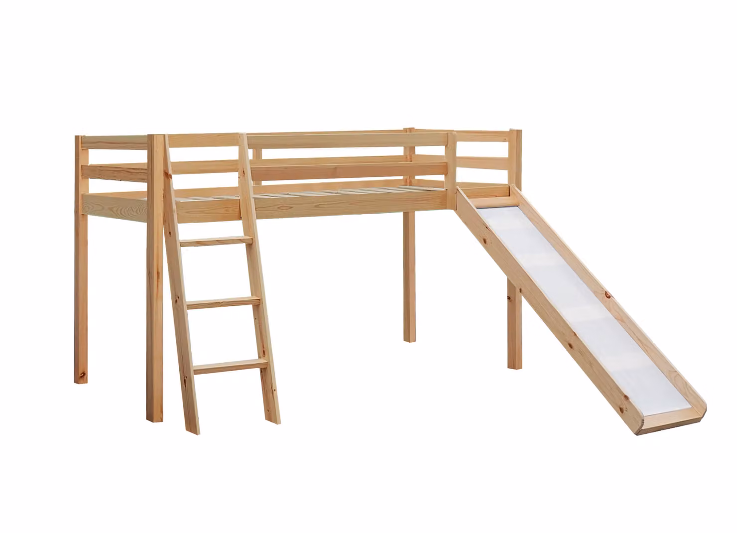 Comfy Living Ltd Single Solid Wood Mid Sleeper Bed in Sand, Caramel, White or Grey, W/D/H: 197.5 x 90 x 110 cm – 2