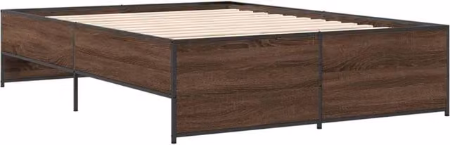 Berkfield Home Durable Oak Bed Frame with Lift Up Base in Brown, W/D/H: 140 x 190 x 40.5 cm