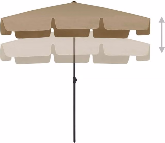 Berkfield Home Sturdy Beach Umbrella in Beige, W/D/H: 125 x 125 x 180 cm