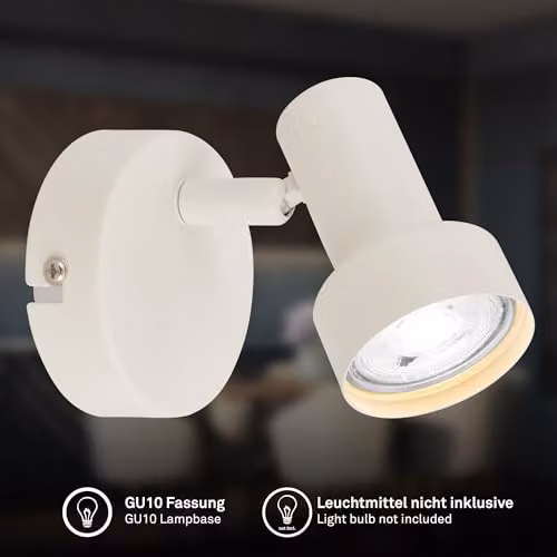 Briloner Adjustable White Wall Light with GU10 Socket, W/D/H: 8 x 10.5 cm – 2