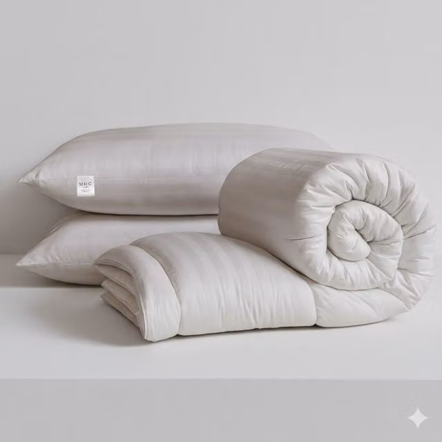 MHG Living White Winter Duvet and Pillow Set with Breathable Hollow Fibre Filling