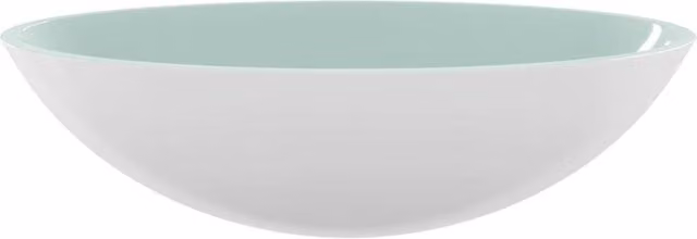 Berkfield Home Modern Oval Glass Countertop Basin in White, W/D/H: 50 x 37 x 14 cm