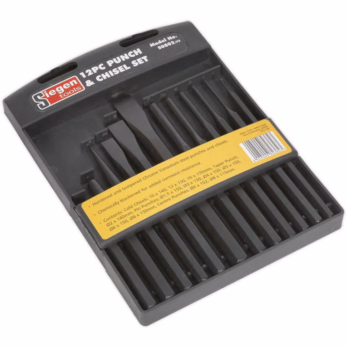 Loops 12 Piece Black Stainless Steel Punch and Chisel Set – 3