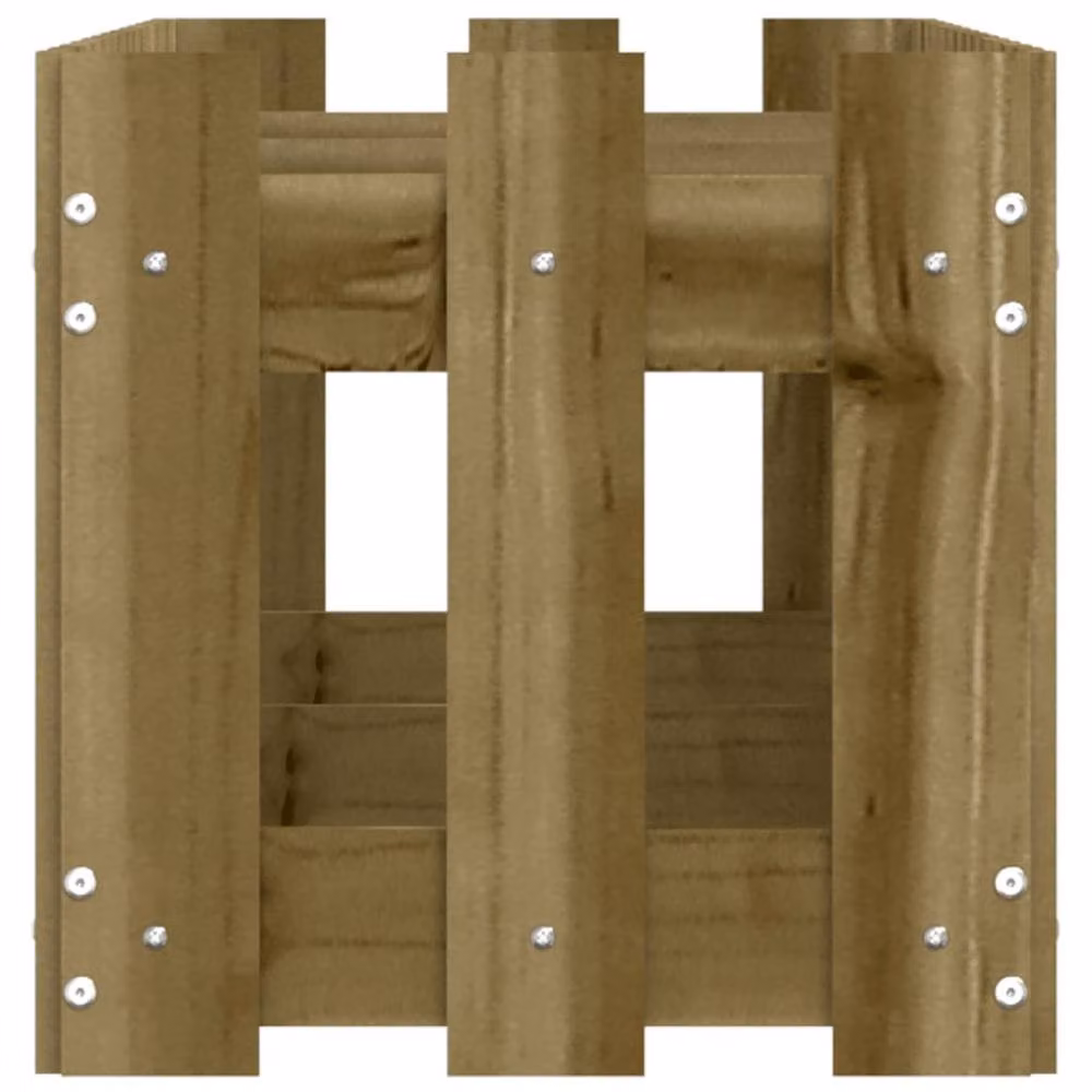 Berkfield Home Garden Raised Bed with Fence Design in Brown Impregnated Pine Wood, W/D/H: 150 x 30 x 30 cm – 4