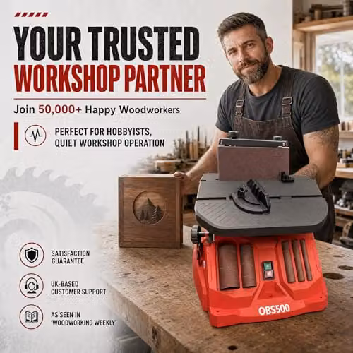 Lumberjack Red Benchtop Bobbin Spindle Belt Sander 450W 230V 58OPM – 7