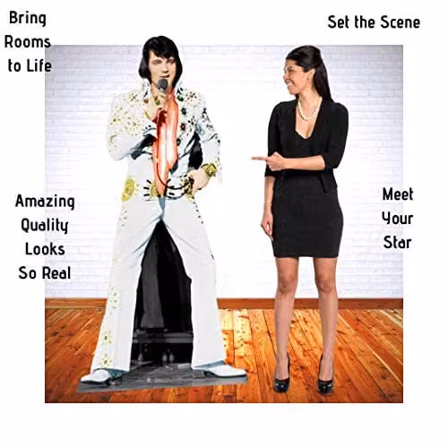 Star Cutouts SC573 Elvis Presley Viva Las Vegas Lifesize Cardboard Cutout, Multicolour Rock n Roll Party Decoration – 6