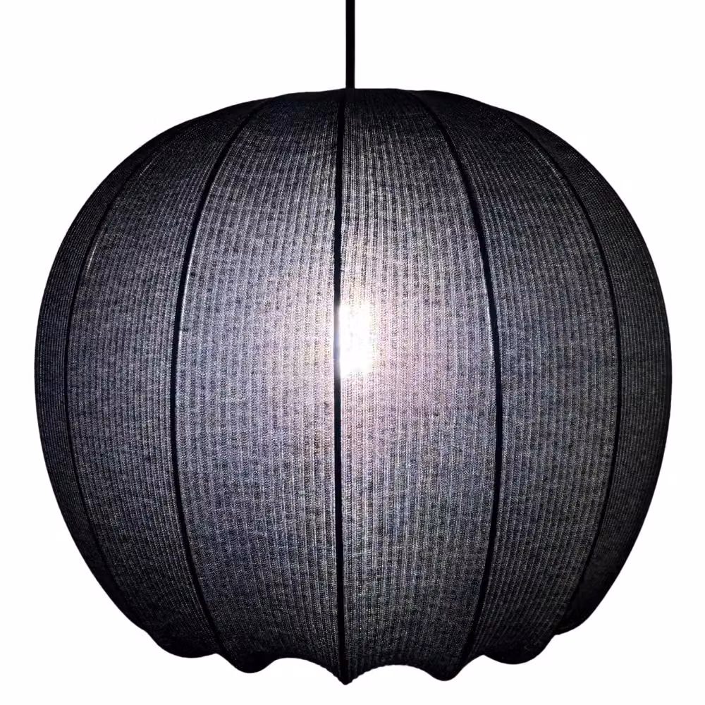 CGC Lighting Modern Round Fabric Drum Lampshade with Opal White Bottom Diffuser in Black – 6