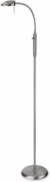 Netlighting Milan Adjustable LED 1 Light Floor Lamp in Brushed Steel Grey