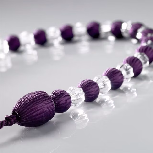 Livinluxury Pair of Beaded Rope Curtain Tie Backs in Purple