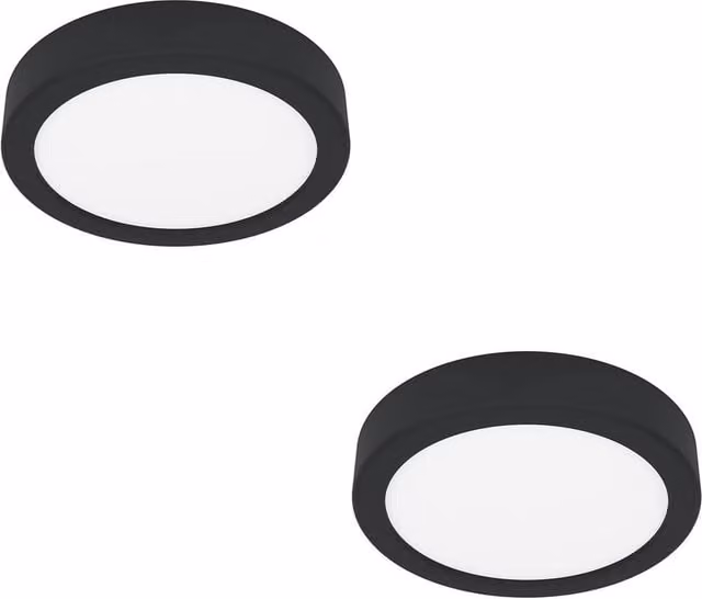 Loops 2 Pack Black Minimalist LED Ceiling Lights with Bulbs Included