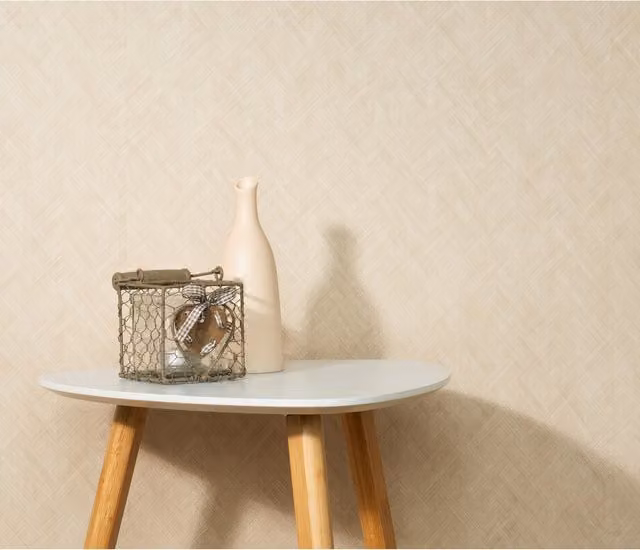 Erismann Silent Weave Plain Modern Abstract Vinyl Wallpaper in Grey and Beige